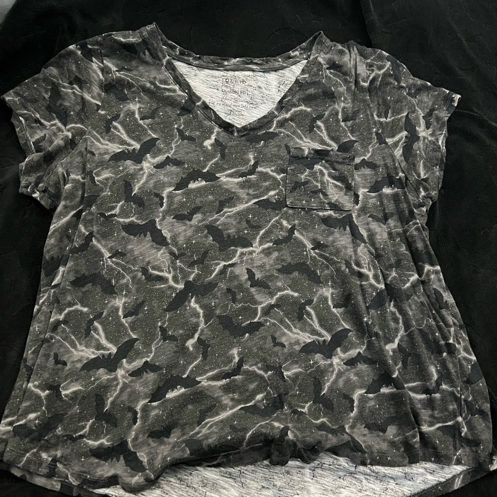 Torrid plus size bat and lighting shirt